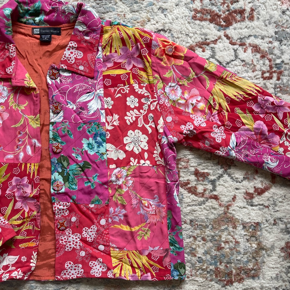 Vintage Patchwork Floral Spring Jacket - image 7